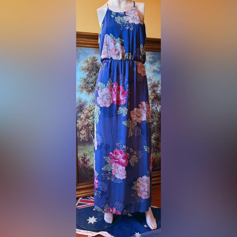 Frech Grey Floral Maxi Dress
Size Medium